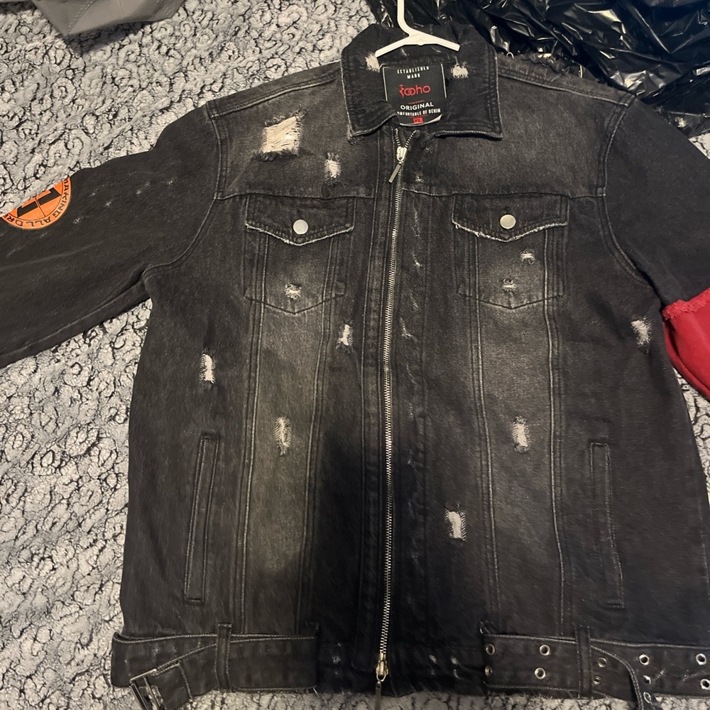 Black Distressed Denim Jacket